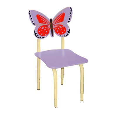РК122 Стул детский на м/к регулируемый Бабочка ирис-красный