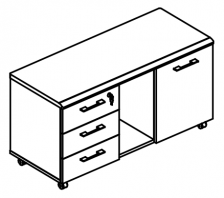 МР262 Тумба для оргтехники (топ МДФ) 110x45x57