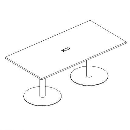 А4 ХР 124 Стол для переговоров на опорах-колоннах 220x100x75