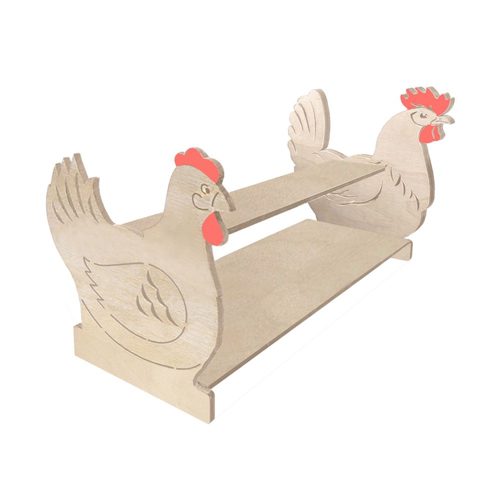 РК Тумба для игрушек и пособий 12 с декором (2 полки) курица- петух 890х600х600мм