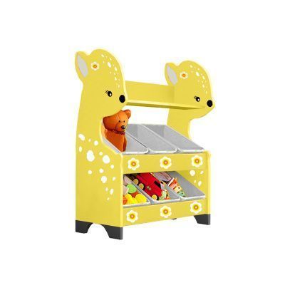 РК Стеллажная наклонная система хранения 34/5 с декорацией жёлтая (серия Оленёнок)