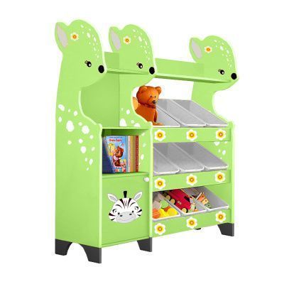 РК Стеллажная наклонная система хранения 33/8 с декорацией бирюзовая (серия Оленёнок)