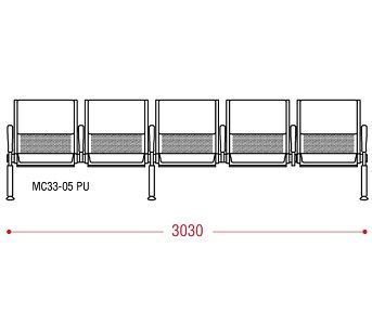 КФ Скай PU пятиместная секция 303х82х66 см