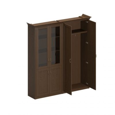 ПС 372 Шкаф комбинированный высокий (для одежды+для док-тов со стеклянными дверями) 204.4x46.4x218.8