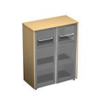 МЕ312 шкаф для документов средний со стеклянными дверьми (94*46*120)