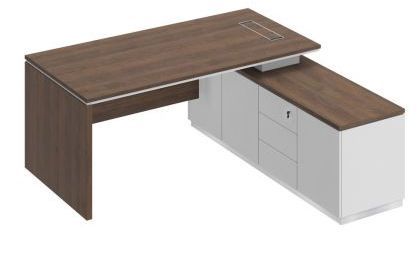 СИ107 Стол руководителя (опора ДСП) на опорной тумбе (левый/правый)180х180х75