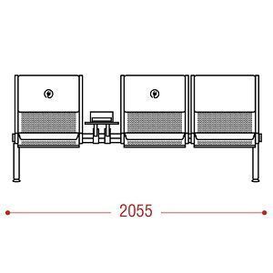 КФ Вояж БП PU  трехместная секция 205,5х84х75 см