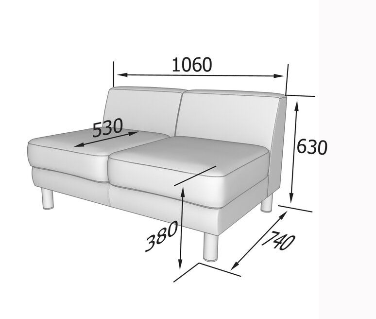 Эволюшн  Секция 2-местная (1060*730*620)