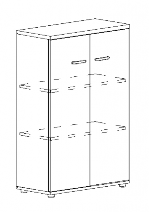 А4 9364 Шкаф средний закрытый (78х36.4х119.4)