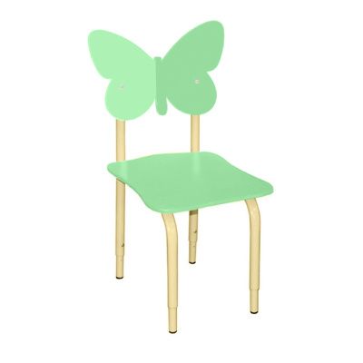 РК115 Стул детский на м/к регулируемый Бабочка салатовый