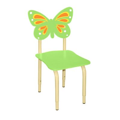 РК120 Стул детский на м/к регулируемый Бабочка лайм