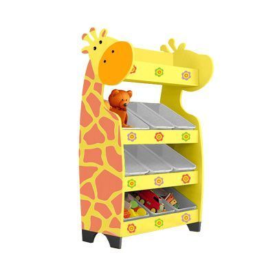 РК Стеллажная наклонная система хранения 25/7 с декорацией жёлтая (серия Жираф)