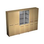 МЕ377 шкаф комннированный (одежда-стекло-закрытый,4 двери) (274*46*196)