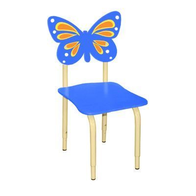 РК120 Стул детский на м/к регулируемый Бабочка синий