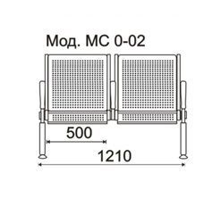 КФ Флайт двухместная секция 121х82х66 см