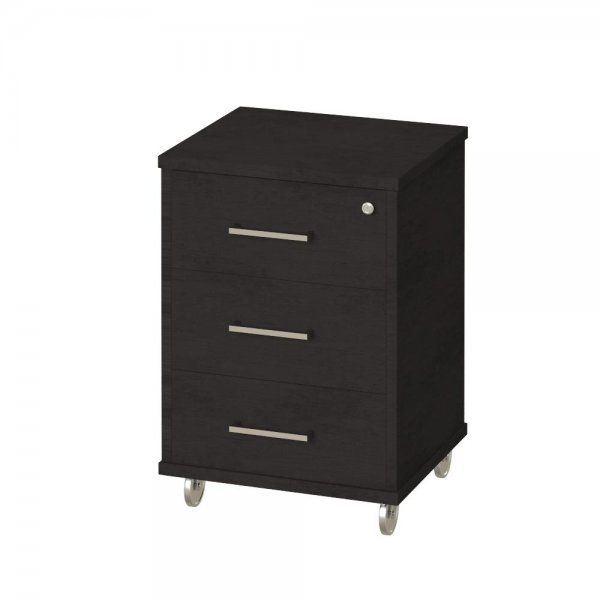 KTM1 Тумба мобильная (3 ящика, верхний ящик с центральным замком) (412х470х650)