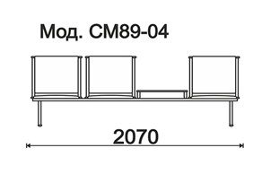 КФ Турне  трехместная секция 207х79х61 см