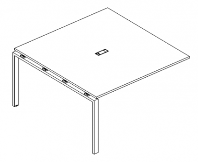 А4 1 135-1 Секция стола для переговоров на металлокаркасе UNO 140x144x75