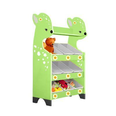 РК Стеллажная наклонная система хранения 33/6 с декорацией лайм (серия Оленёнок)