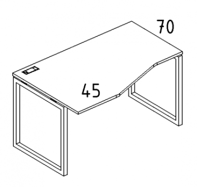 А4 4 063 Стол эргономичный левый "Техно" м/к QUATTRO 140x90x75