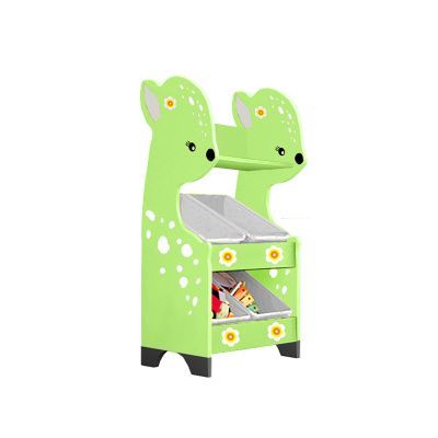 РК Стеллажная наклонная система хранения 33/3 с декорацией лайм (серия Оленёнок)