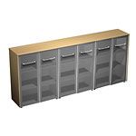 МЕ340 шкаф для документов со стеклянными дверьми( из 3 шкафов) (274*46*120)