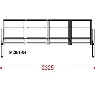 КФ AERO+PU четырехместная секция 232.5х92х67 см