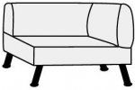 V-2В/Б Диван двухместный с 1 подл. (левый/правый) 1400x730x770 mm Экокожа