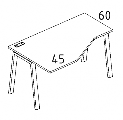 А4 3 053 Стол эргономичный левый "Техно" м/к  TRE 140x90x75
