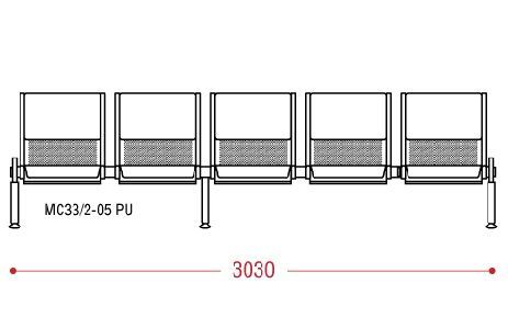 КФ Скай PU БП пятиместная секция 303х82х66 см