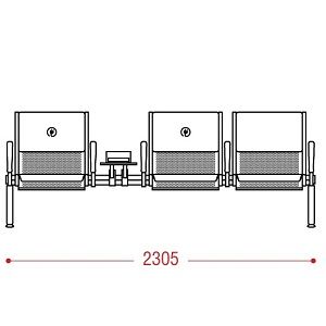 КФ Вояж PU трехместная секция 230,5х84х75 см