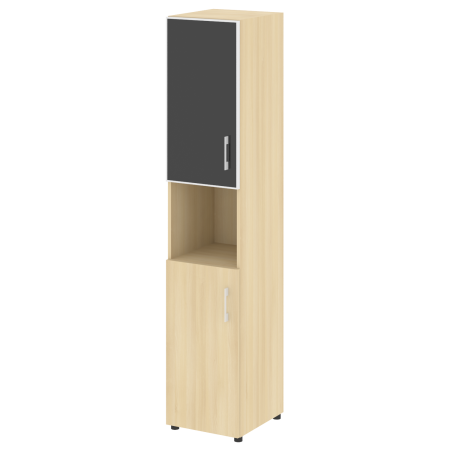 LTSU1.4R R/L Black Шкаф высокий узкий (стекло лакобель черное в раме) (400х450х1987)