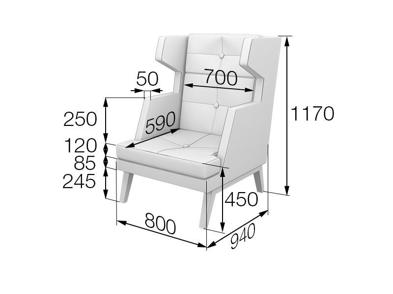 Беверли Кресло высокое (800x940x1170)