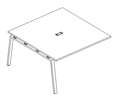 А4 3 132-1 Секция стола для переговоров на металлокаркасе TRE 140x124x75