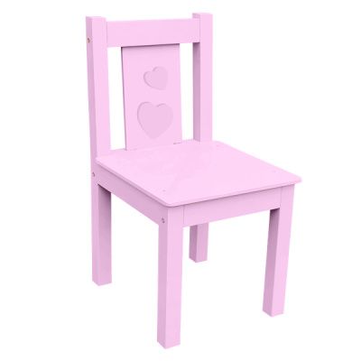 РК53 Стул детский из МДФ нерегулируемый розовый (сердечки)