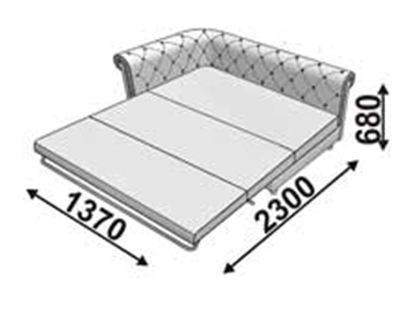 Ньюфорд диванная секция 2-х мест. с одним подлокотником, раскладная 1370х2300х680, экокожа