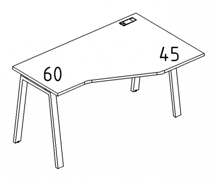 А4 3 056 Стол эргономичный правый "Техно" м/к TRE 160x90x75