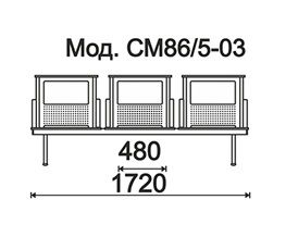 КФ Феррум+  трехместная секция 172х78х60 см