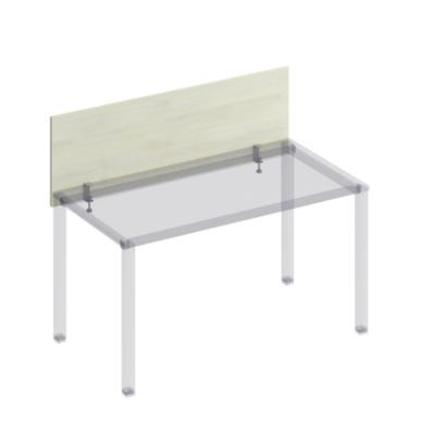 К842 Экран настольный фронтальный с кронштейнами для стола 140  на металлокаркасе КФ