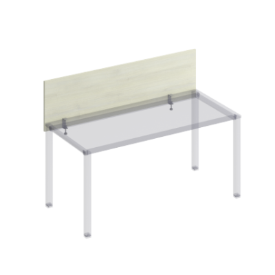 К843 Экран настольный фронтальный с кронштейнами для стола 160  на металлокаркасе КФ