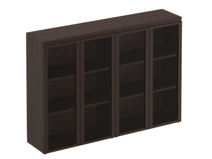 МК323 Шкаф для документов средний со стеклянными дверями (180.4x40.4x127)
