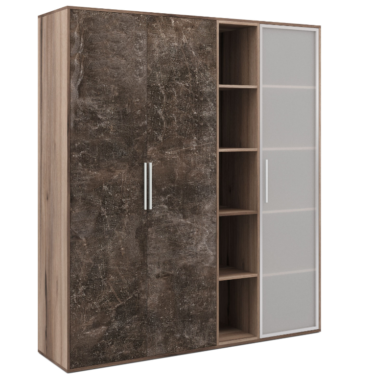 BTN361525 Шкаф высокий 3 створки, с нишей (168,8x45x191,7)