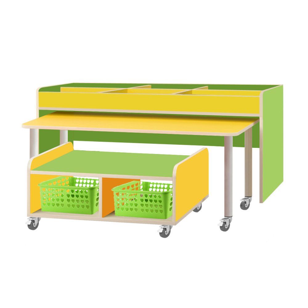 РК618 КОМПЛЕКТ.СТОЛЫ ДЕТСКИЕ НА ПОВОРОТНЫХ КОЛЁСНЫХ ОПОРАХ 