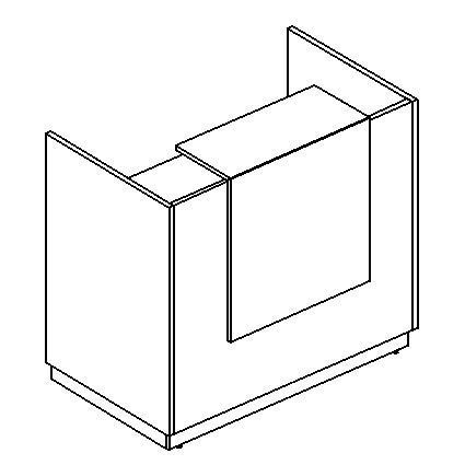 А49836 Стойка ресепшн прямая (полка высокая) 125х73х115