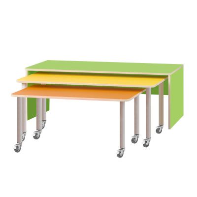 РК633 КОМПЛЕКТ.СТОЛЫ ДЕТСКИЕ НА ПОВОРОТНЫХ КОЛЁСНЫХ ОПОРАХ