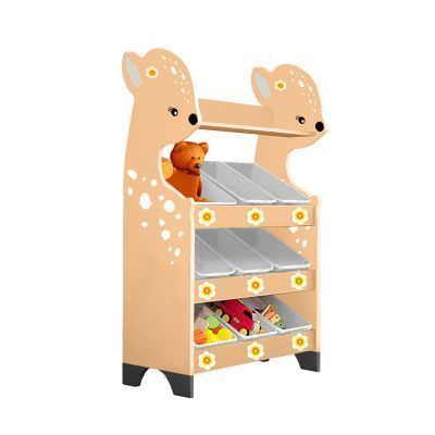 РК Стеллажная наклонная система хранения 30/6 с декорацией светло-коричневая (серия Оленёнок)