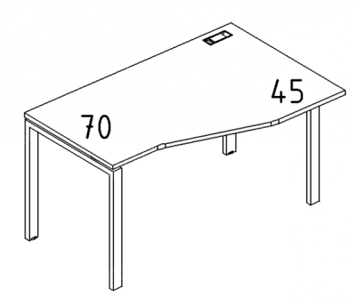 A4 2 062 Стол эргономичный правый "Техно" на м/к DUE (120x90x75)