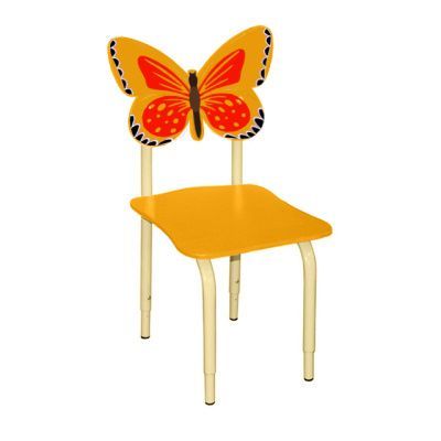 РК122 Стул детский на м/к регулируемый Бабочка оранжевый
