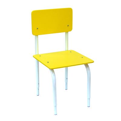 РК2.173 Стул детский на м/к регулируемый (каркас белый/жёлтый)