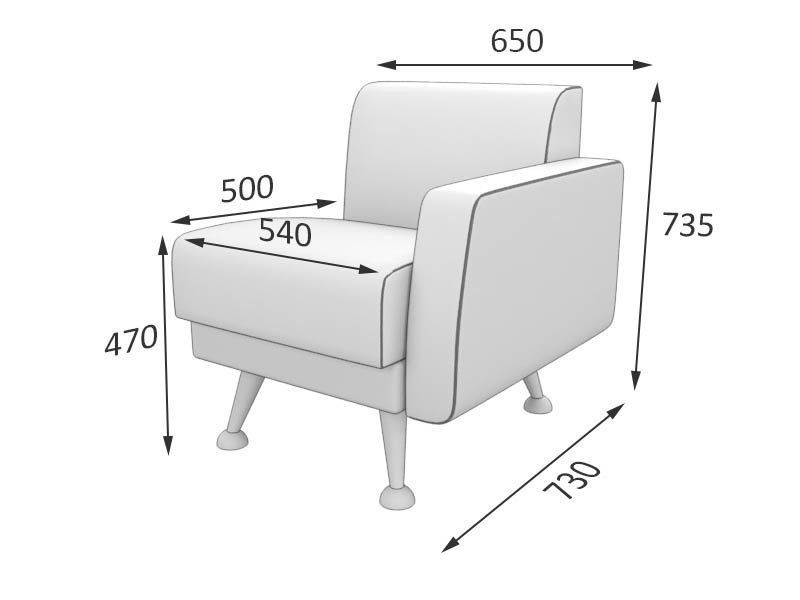 Лион Секция 1-местная с левым подлокотником (650*730*735)